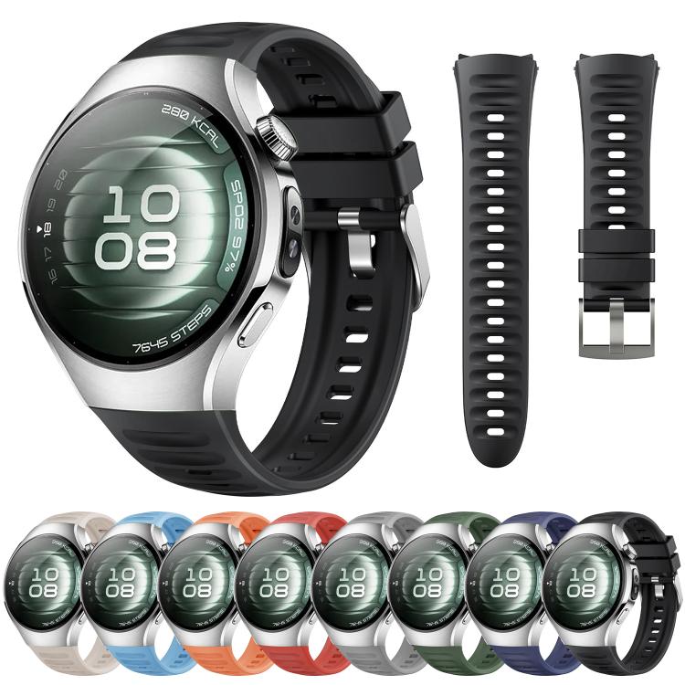 For Huawei Watch 5 42mm Corrugated Silicone Watch Band