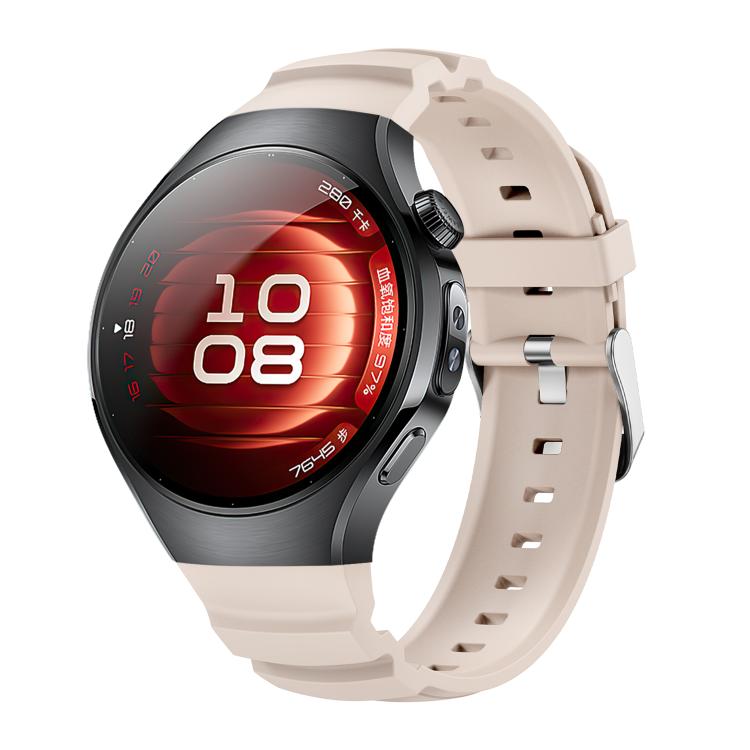 For Huawei Watch 5 42mm Metal Pin Buckle Silicone Watch Band