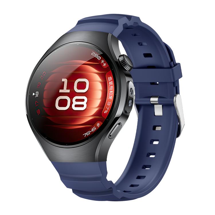 For Huawei Watch 5 42mm Metal Pin Buckle Silicone Watch Band