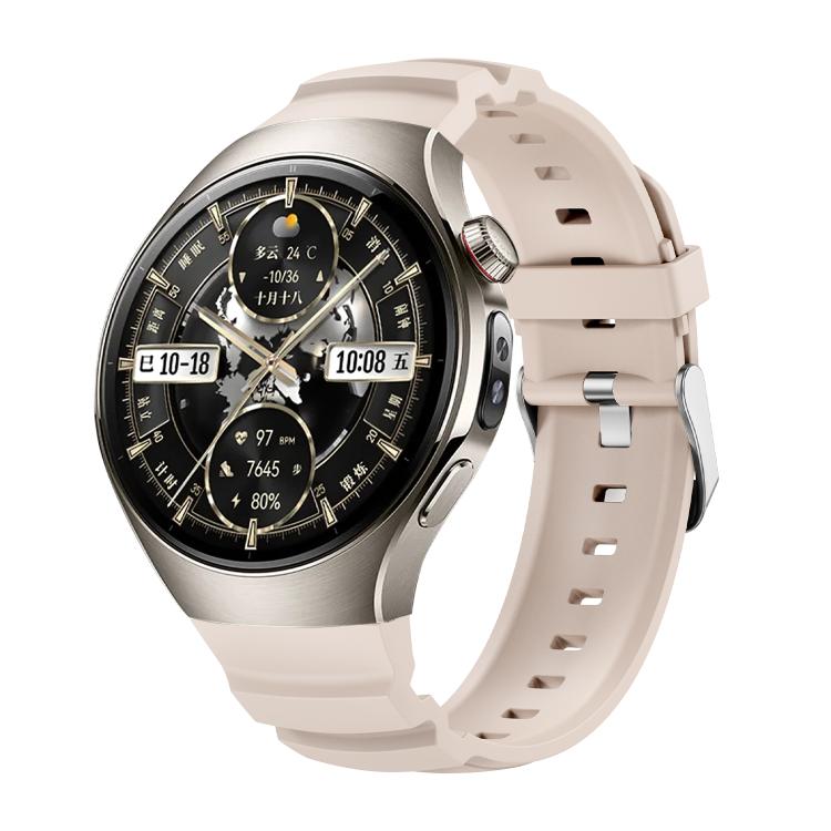 For Huawei Watch 5 46mm Metal Pin Buckle Silicone Watch Band