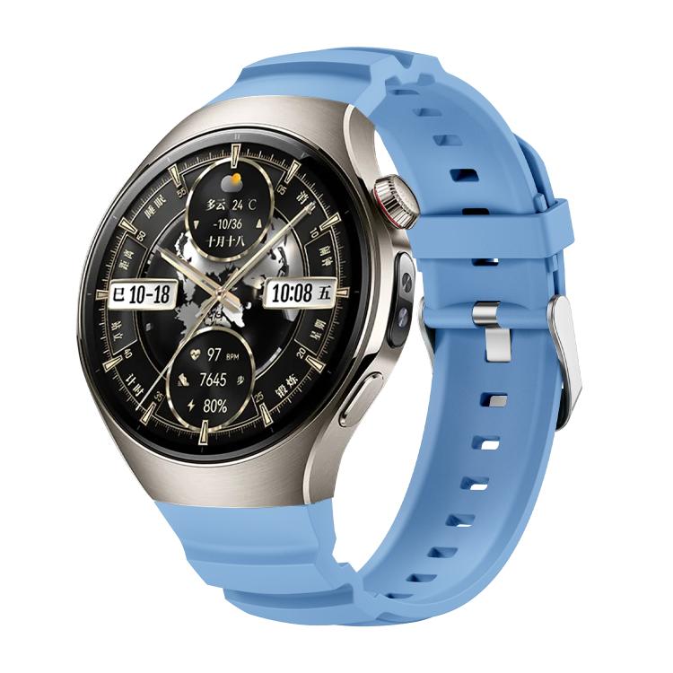 For Huawei Watch 5 46mm Metal Pin Buckle Silicone Watch Band