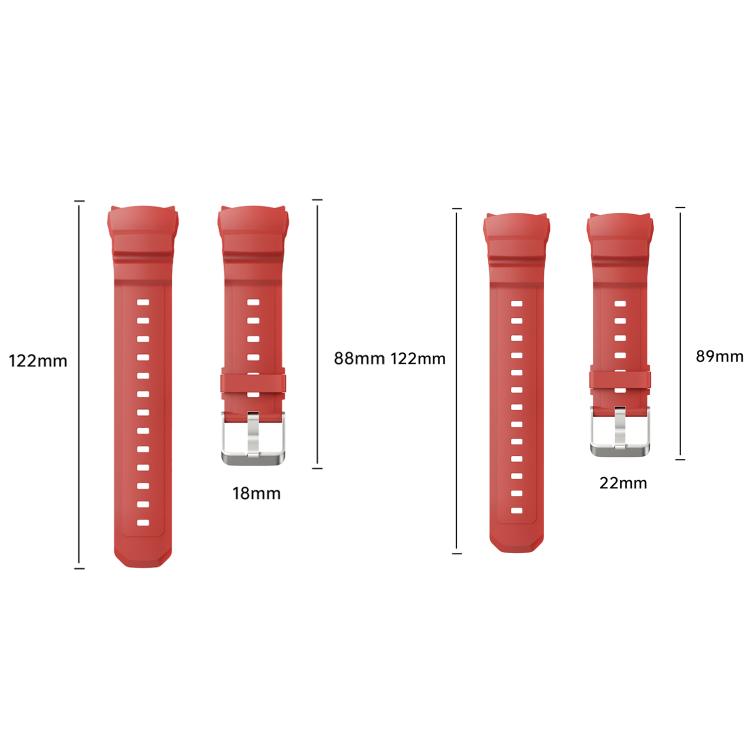 For Huawei Watch 5 46mm Metal Pin Buckle Silicone Watch Band