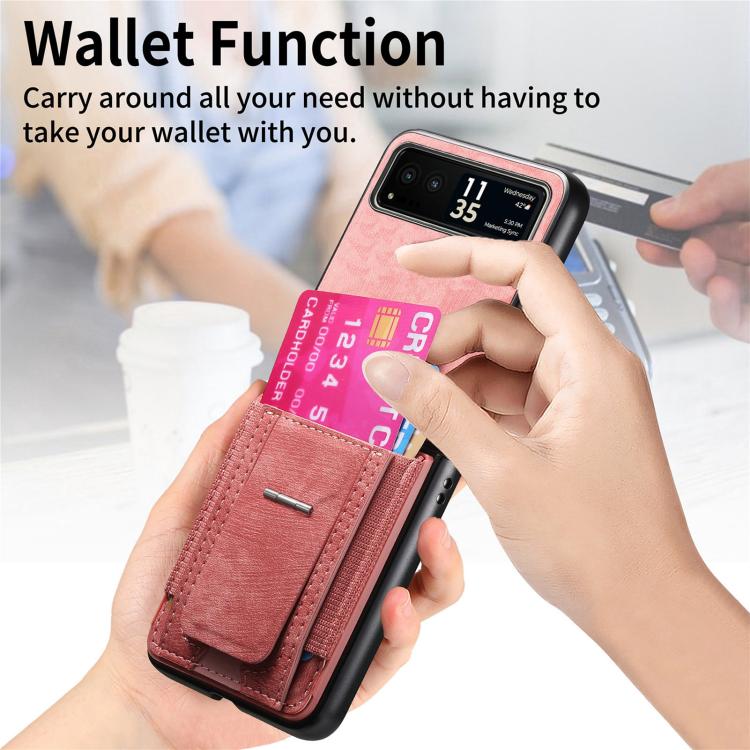 For Motorola Moto Razr 40 Retro Leather Fold Stand Elastic Card Bag Phone Case