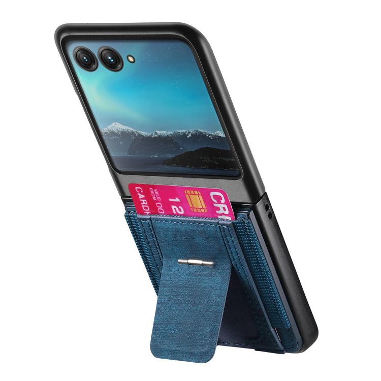 For Motorola Moto Razr 40 Ultra Retro Leather Fold Stand Elastic Card Bag Phone Case