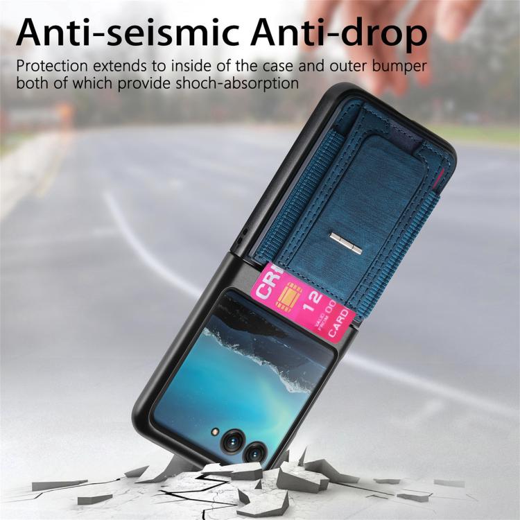 For Motorola Moto Razr 40 Ultra Retro Leather Fold Stand Elastic Card Bag Phone Case