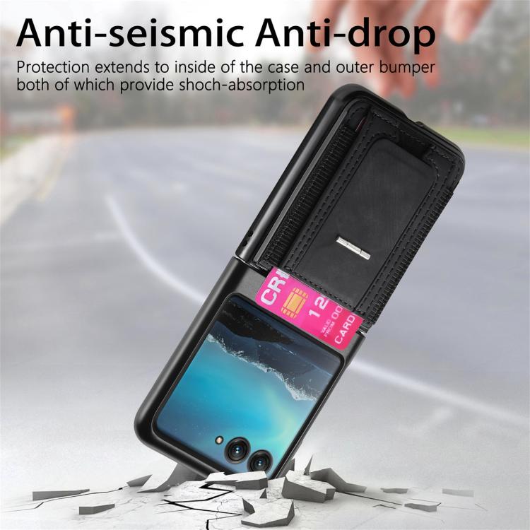 For Motorola Moto Razr 40 Ultra Retro Leather Fold Stand Elastic Card Bag Phone Case