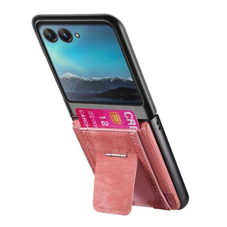 For Motorola Moto Razr 40 Ultra Retro Leather Fold Stand Elastic Card Bag Phone Case