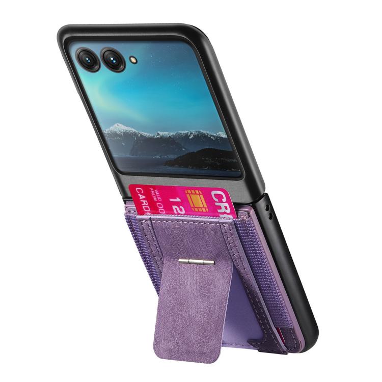 For Motorola Moto Razr 40 Ultra Retro Leather Fold Stand Elastic Card Bag Phone Case