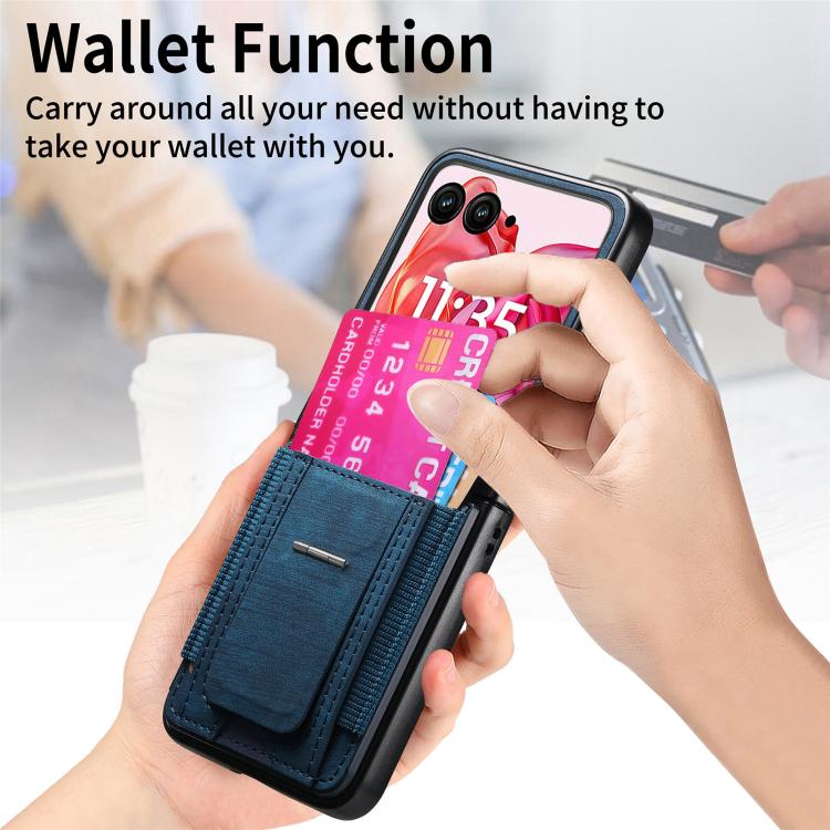 For Motorola Moto Razr 60 Ultra Retro Leather Fold Stand Elastic Card Bag Phone Case