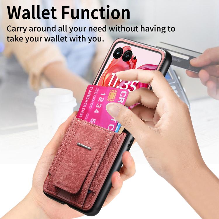 For Motorola Moto Razr 60 Ultra Retro Leather Fold Stand Elastic Card Bag Phone Case