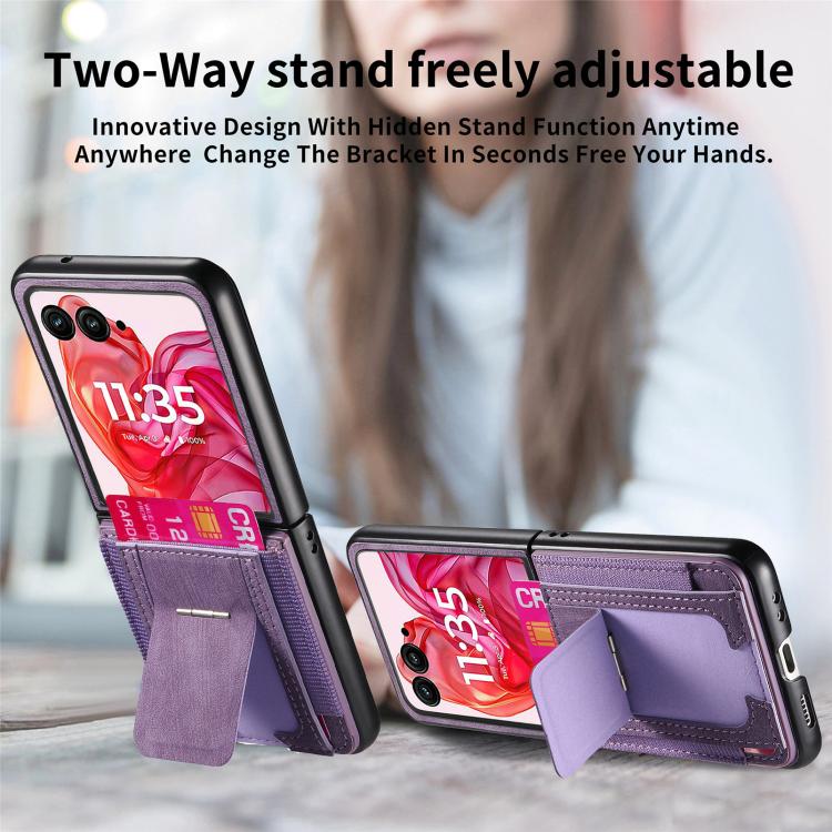 For Motorola Moto Razr 60 Ultra Retro Leather Fold Stand Elastic Card Bag Phone Case