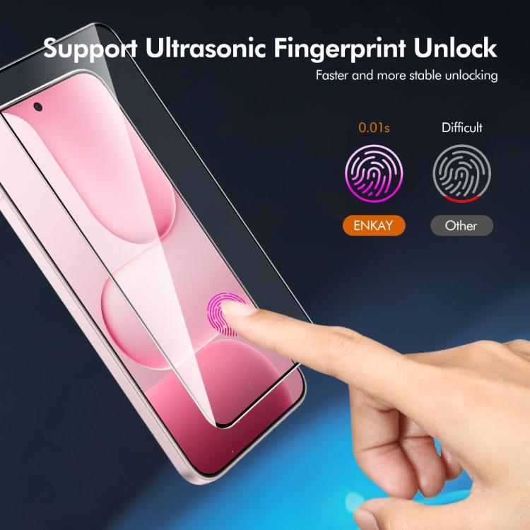 For Honor 600 Global ENKAY Hat-Prince 0.18mm High Aluminum-silicon Tempered Glass Film, Support Ultrasonic Fingerprint Unclock