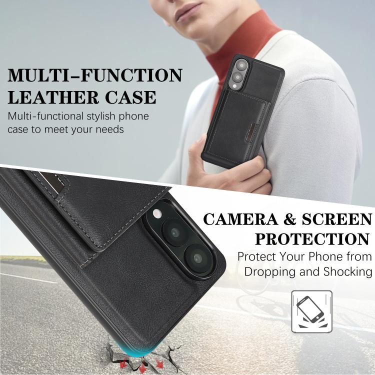 For Samsung Galaxy S25 Edge 5G Kalebol Strong Magnetic MagSafe Tri-Fold Wallet Leather Phone Case