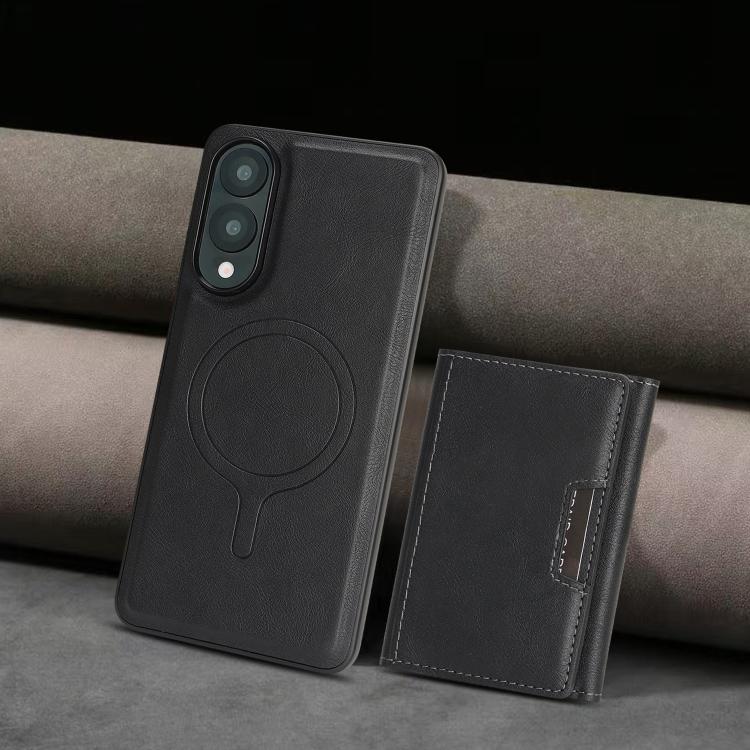 For Samsung Galaxy S25 Edge 5G Kalebol Strong Magnetic MagSafe Tri-Fold Wallet Leather Phone Case