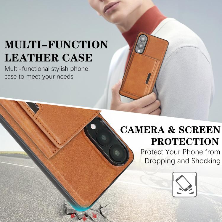 For Samsung Galaxy S25 Edge 5G Kalebol Strong Magnetic MagSafe Tri-Fold Wallet Leather Phone Case
