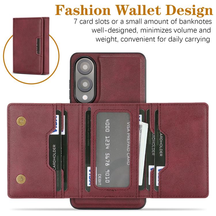 For Samsung Galaxy S25 Edge 5G Kalebol Strong Magnetic MagSafe Tri-Fold Wallet Leather Phone Case