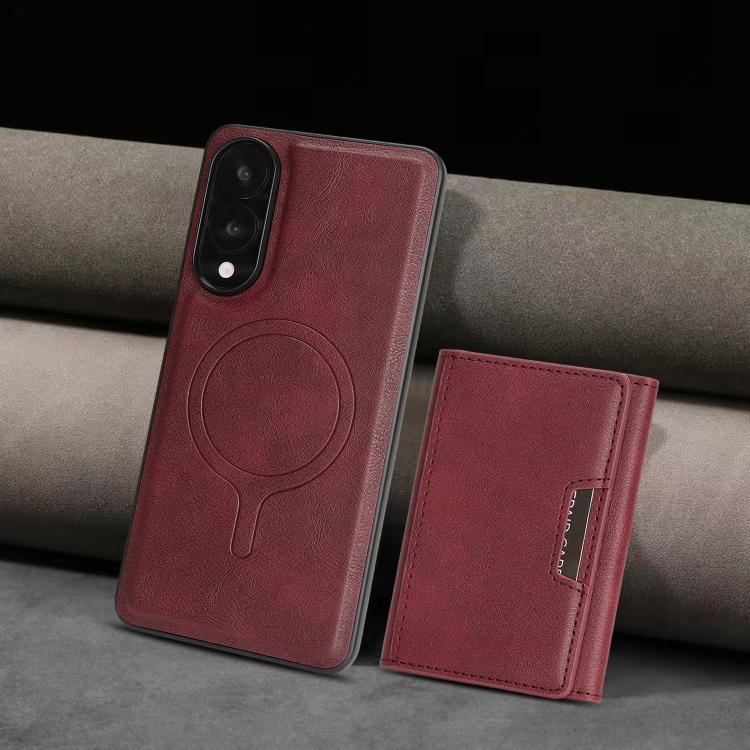 For Samsung Galaxy S25 Edge 5G Kalebol Strong Magnetic MagSafe Tri-Fold Wallet Leather Phone Case