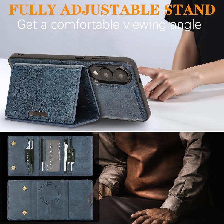 For Samsung Galaxy S25 Edge 5G Kalebol Strong Magnetic MagSafe Tri-Fold Wallet Leather Phone Case