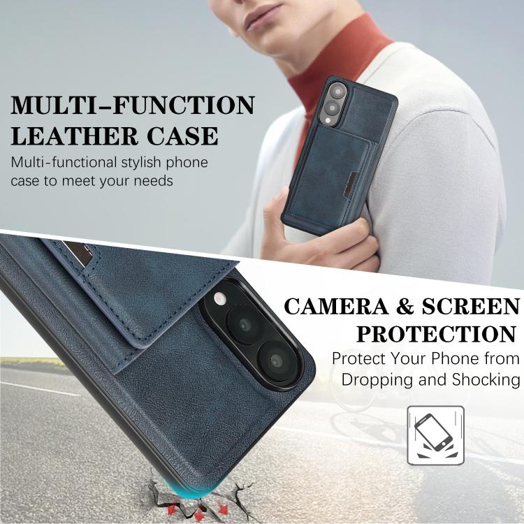 For Samsung Galaxy S25 Edge 5G Kalebol Strong Magnetic MagSafe Tri-Fold Wallet Leather Phone Case