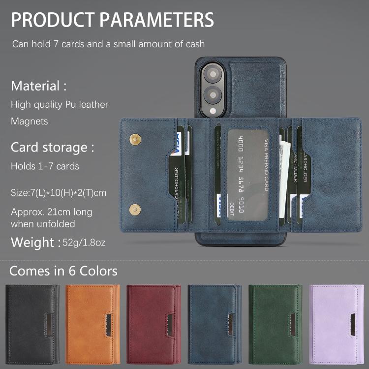 For Samsung Galaxy S25 Edge 5G Kalebol Strong Magnetic MagSafe Tri-Fold Wallet Leather Phone Case