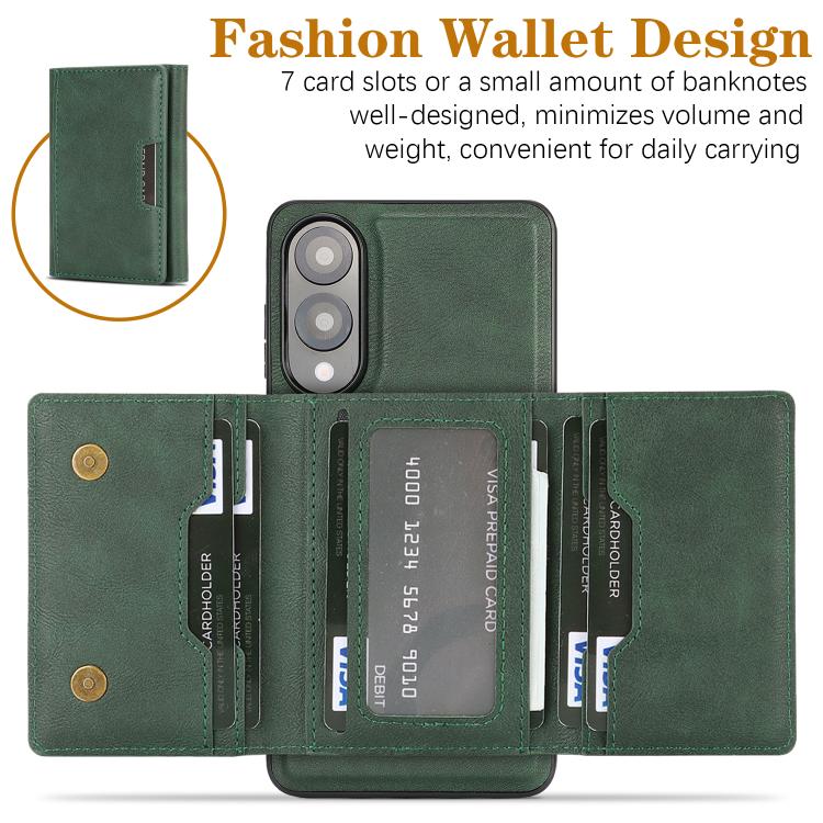 For Samsung Galaxy S25 Edge 5G Kalebol Strong Magnetic MagSafe Tri-Fold Wallet Leather Phone Case