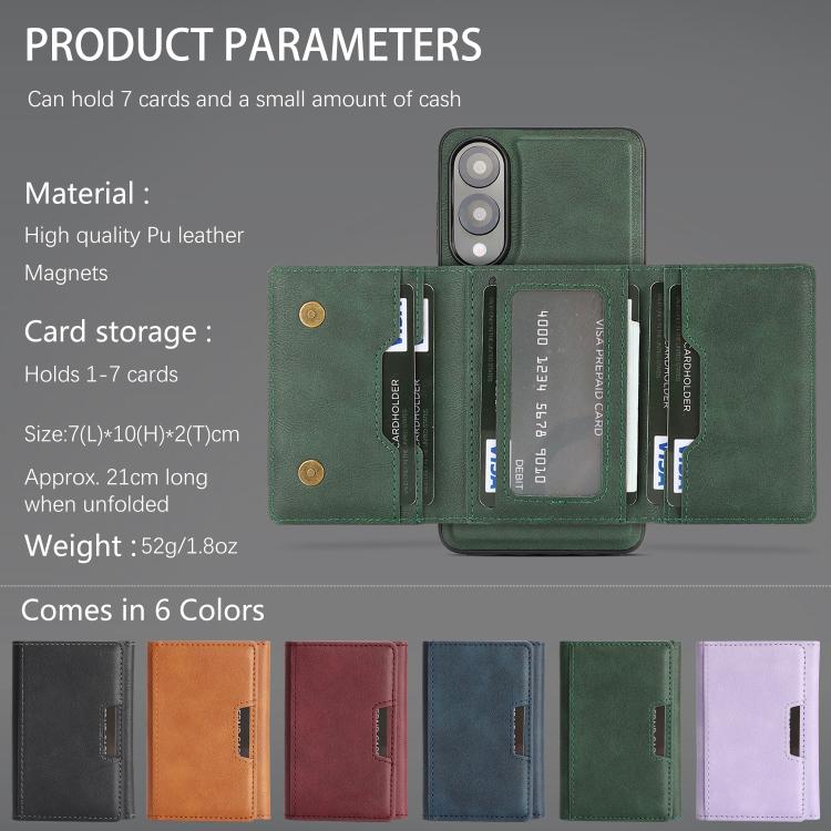For Samsung Galaxy S25 Edge 5G Kalebol Strong Magnetic MagSafe Tri-Fold Wallet Leather Phone Case