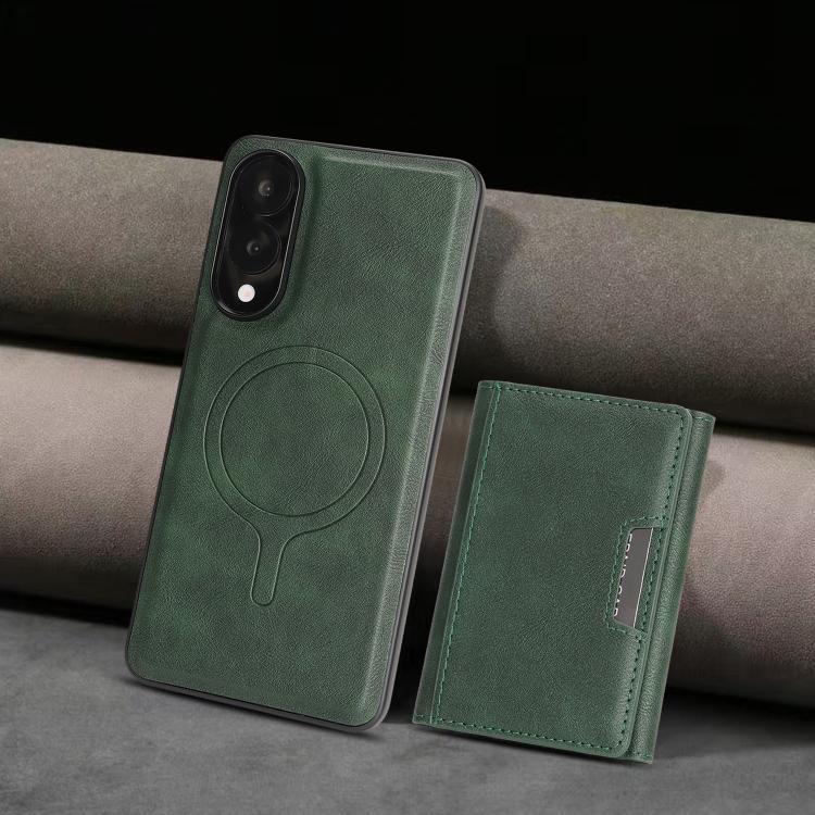 For Samsung Galaxy S25 Edge 5G Kalebol Strong Magnetic MagSafe Tri-Fold Wallet Leather Phone Case
