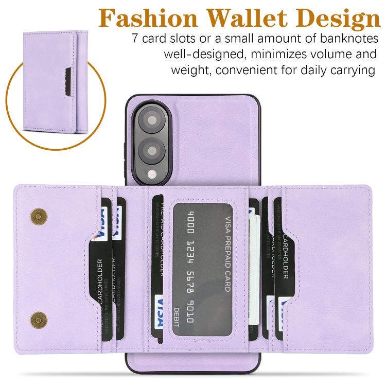 For Samsung Galaxy S25 Edge 5G Kalebol Strong Magnetic MagSafe Tri-Fold Wallet Leather Phone Case