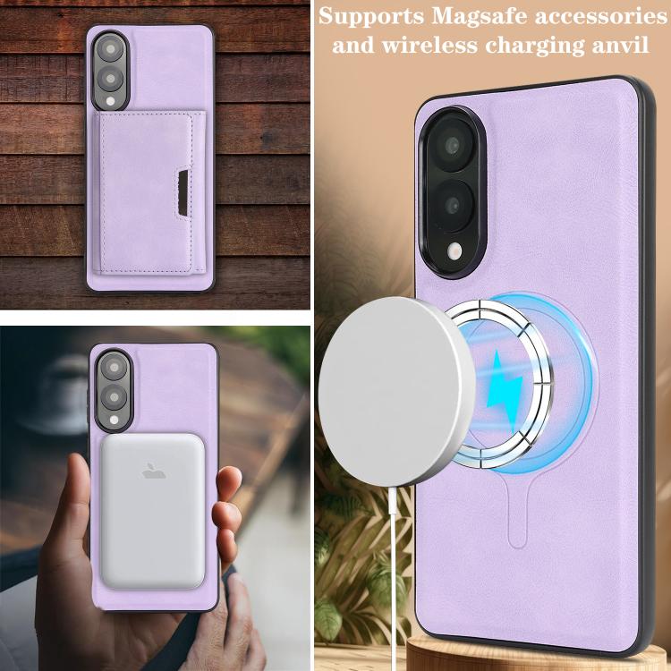 For Samsung Galaxy S25 Edge 5G Kalebol Strong Magnetic MagSafe Tri-Fold Wallet Leather Phone Case
