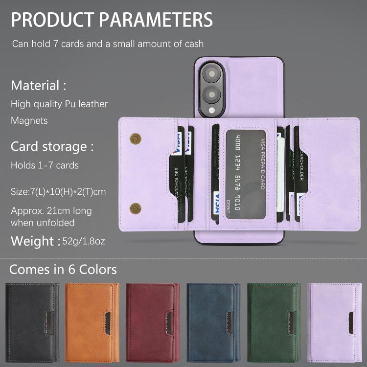 For Samsung Galaxy S25 Edge 5G Kalebol Strong Magnetic MagSafe Tri-Fold Wallet Leather Phone Case