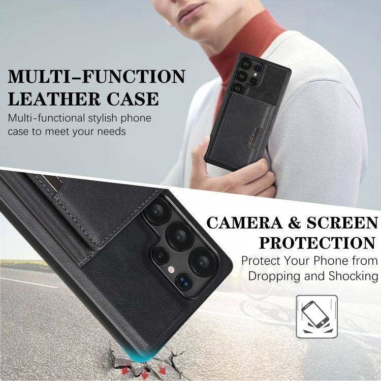 For Samsung Galaxy S25 Ultra 5G Kalebol Strong Magnetic MagSafe Tri-Fold Wallet Leather Phone Case