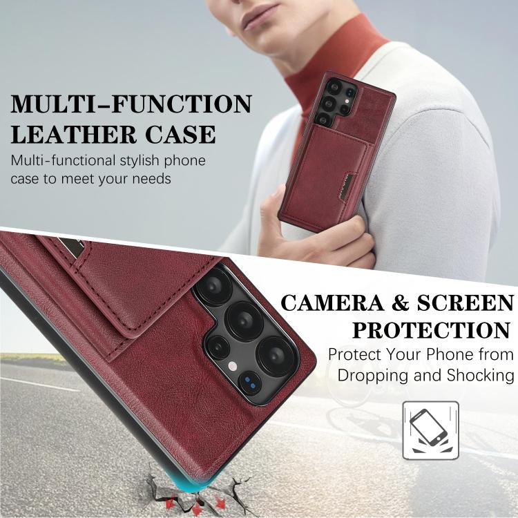 For Samsung Galaxy S25 Ultra 5G Kalebol Strong Magnetic MagSafe Tri-Fold Wallet Leather Phone Case