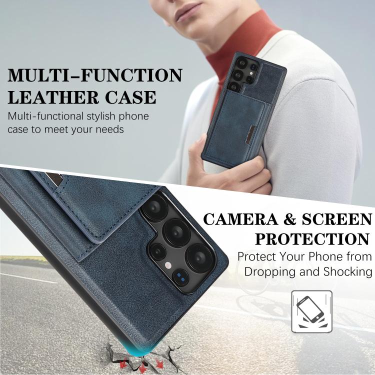 For Samsung Galaxy S25 Ultra 5G Kalebol Strong Magnetic MagSafe Tri-Fold Wallet Leather Phone Case