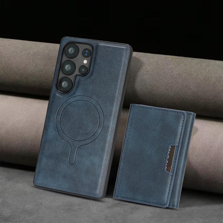 For Samsung Galaxy S25 Ultra 5G Kalebol Strong Magnetic MagSafe Tri-Fold Wallet Leather Phone Case