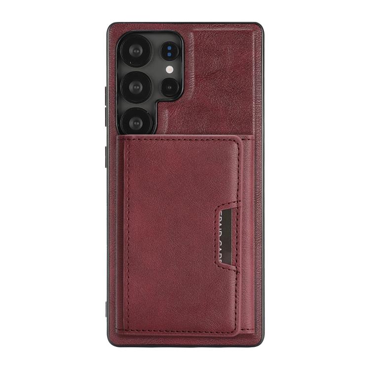 For Samsung Galaxy S24 Ultra 5G Kalebol Strong Magnetic MagSafe Tri-Fold Wallet Leather Phone Case