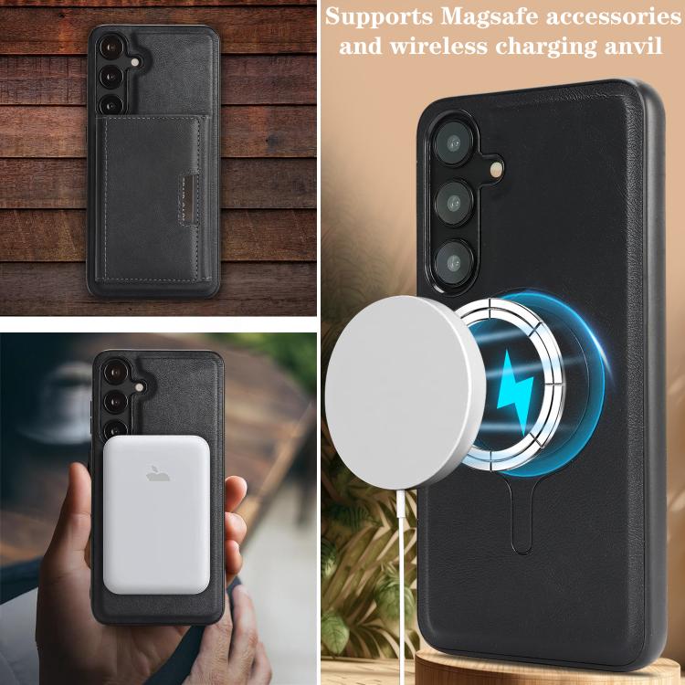For Samsung Galaxy S24 5G Kalebol Strong Magnetic MagSafe Tri-Fold Wallet Leather Phone Case