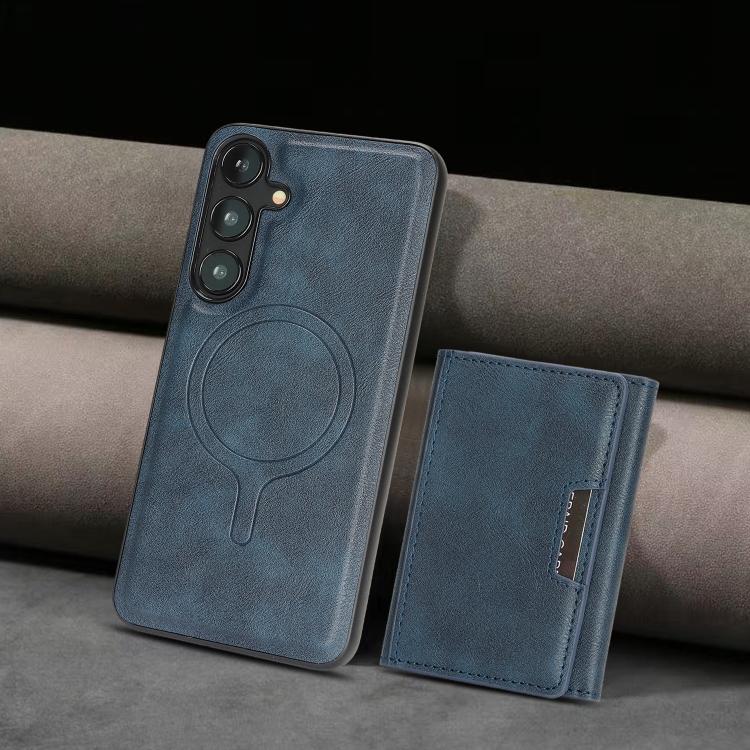 For Samsung Galaxy S23+ 5G Kalebol Strong Magnetic MagSafe Tri-Fold Wallet Leather Phone Case