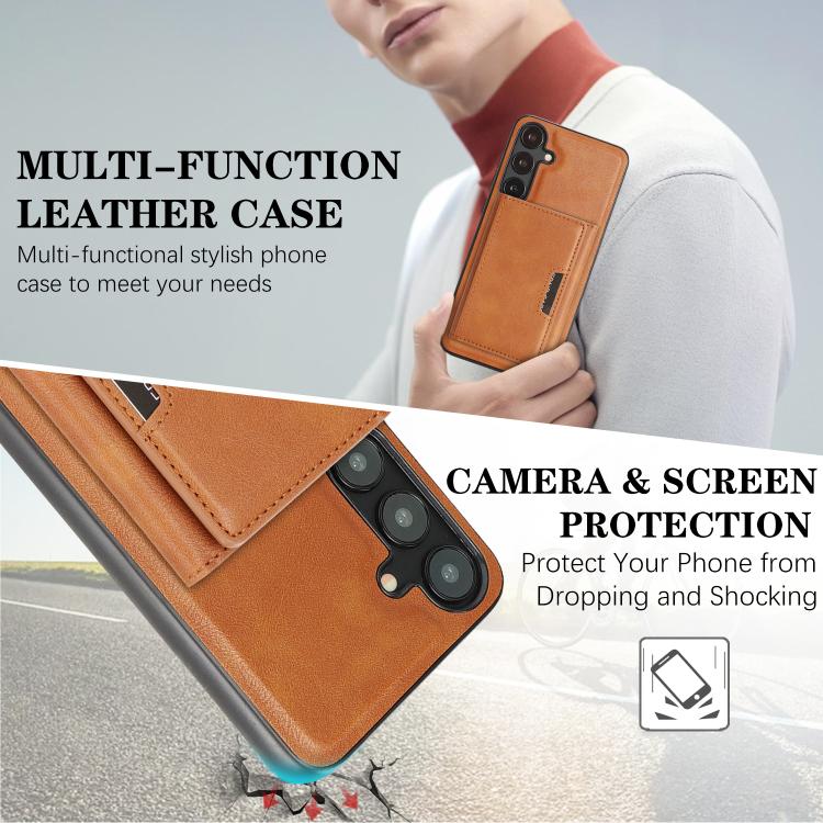 For Samsung Galaxy S23 5G Kalebol Strong Magnetic MagSafe Tri-Fold Wallet Leather Phone Case