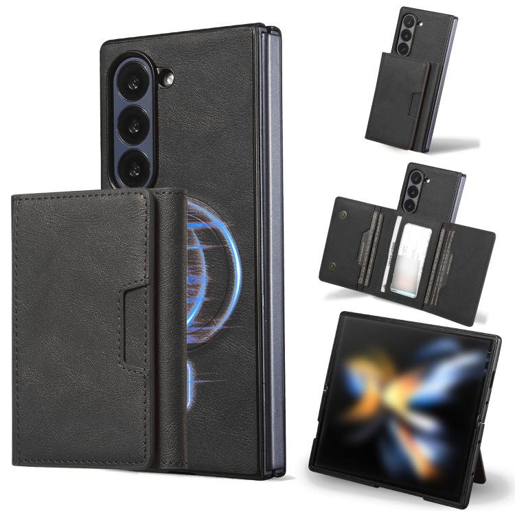 For Samsung Galaxy Z Fold7 Kalebol Strong Magnetic MagSafe Tri-Fold Wallet Leather Phone Case