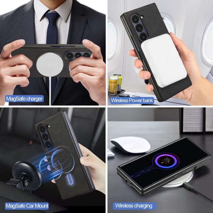For Samsung Galaxy Z Fold7 Kalebol Strong Magnetic MagSafe Tri-Fold Wallet Leather Phone Case
