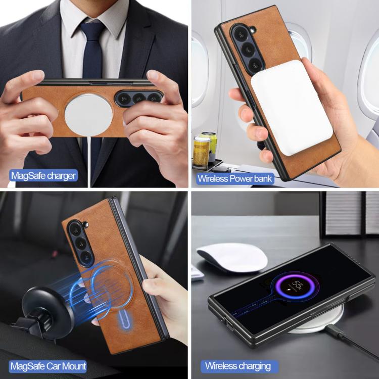 For Samsung Galaxy Z Fold7 Kalebol Strong Magnetic MagSafe Tri-Fold Wallet Leather Phone Case