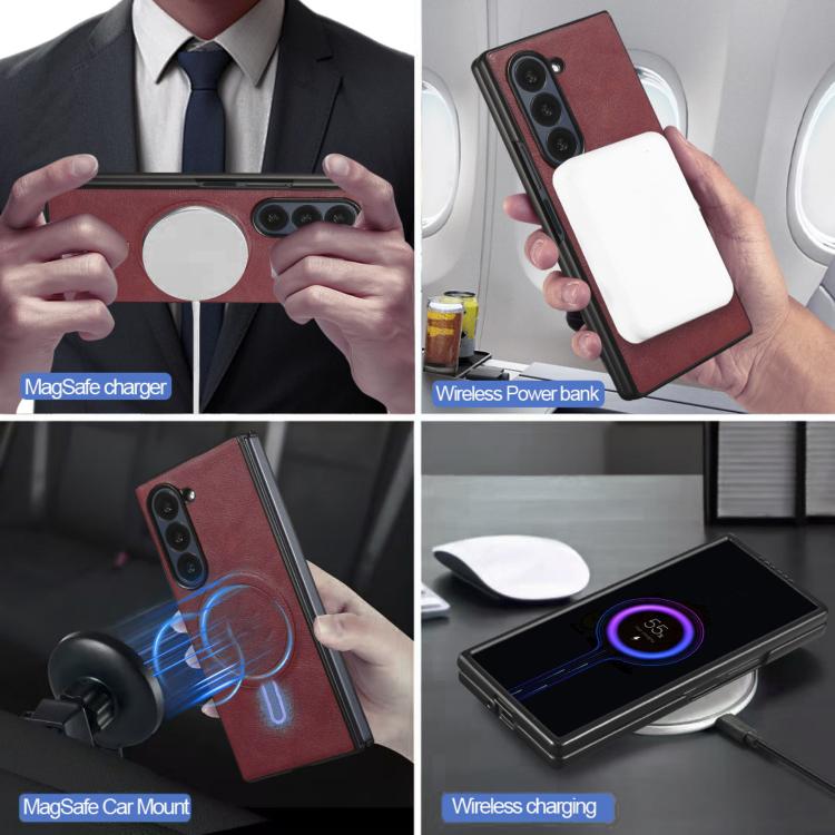For Samsung Galaxy Z Fold7 Kalebol Strong Magnetic MagSafe Tri-Fold Wallet Leather Phone Case