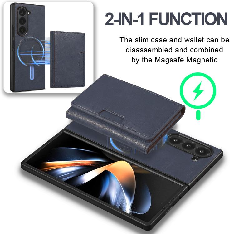 For Samsung Galaxy Z Fold7 Kalebol Strong Magnetic MagSafe Tri-Fold Wallet Leather Phone Case