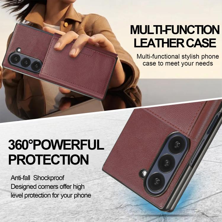 For Samsung Galaxy Z Fold6 Kalebol Strong Magnetic MagSafe Tri-Fold Wallet Leather Phone Case