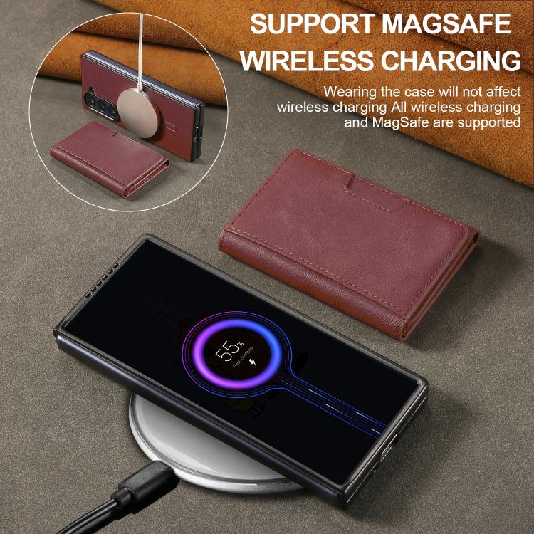 For Samsung Galaxy Z Fold6 Kalebol Strong Magnetic MagSafe Tri-Fold Wallet Leather Phone Case