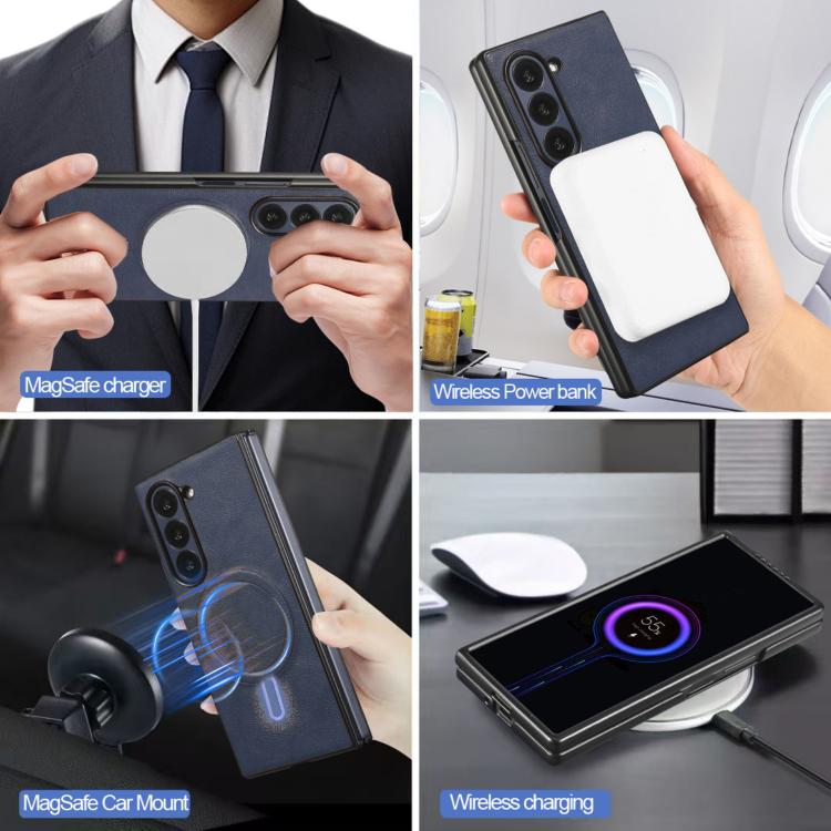 For Samsung Galaxy Z Fold6 Kalebol Strong Magnetic MagSafe Tri-Fold Wallet Leather Phone Case