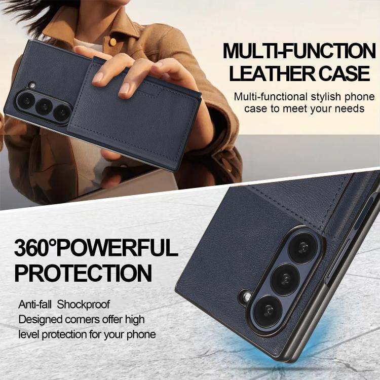 For Samsung Galaxy Z Fold6 Kalebol Strong Magnetic MagSafe Tri-Fold Wallet Leather Phone Case