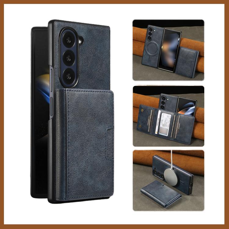 For Samsung Galaxy Z Fold6 Kalebol Strong Magnetic MagSafe Tri-Fold Wallet Leather Phone Case