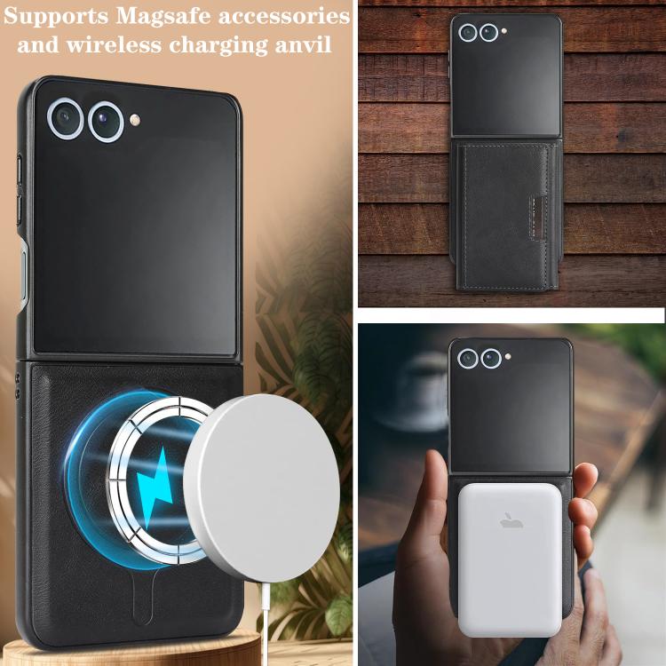 For Samsung Galaxy Z Flip7 Kalebol Strong Magnetic MagSafe Tri-Fold Wallet Leather Phone Case