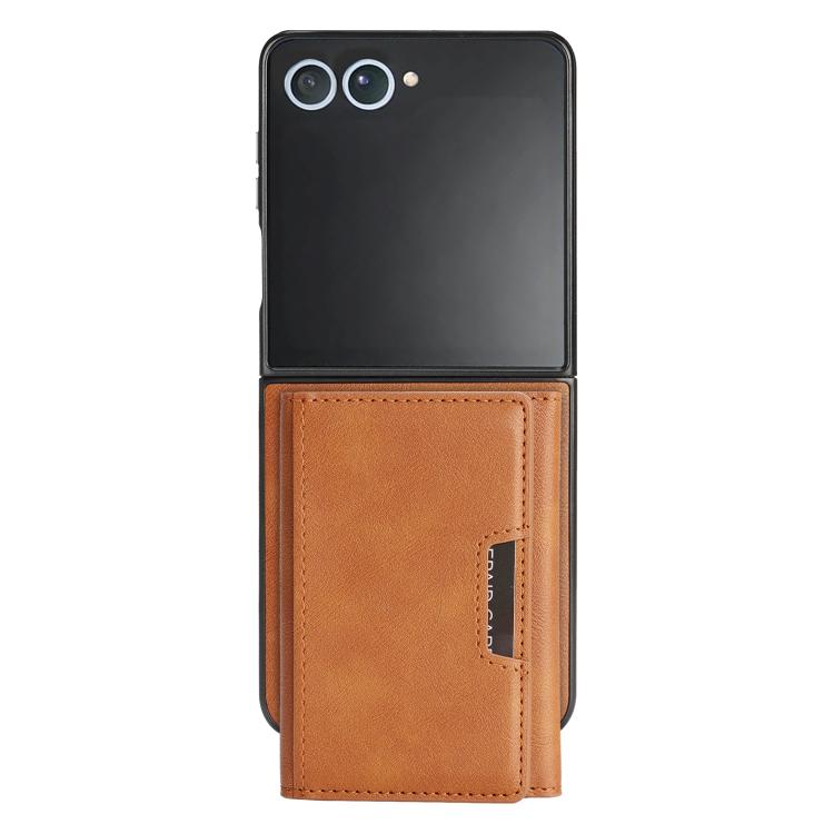 For Samsung Galaxy Z Flip7 Kalebol Strong Magnetic MagSafe Tri-Fold Wallet Leather Phone Case